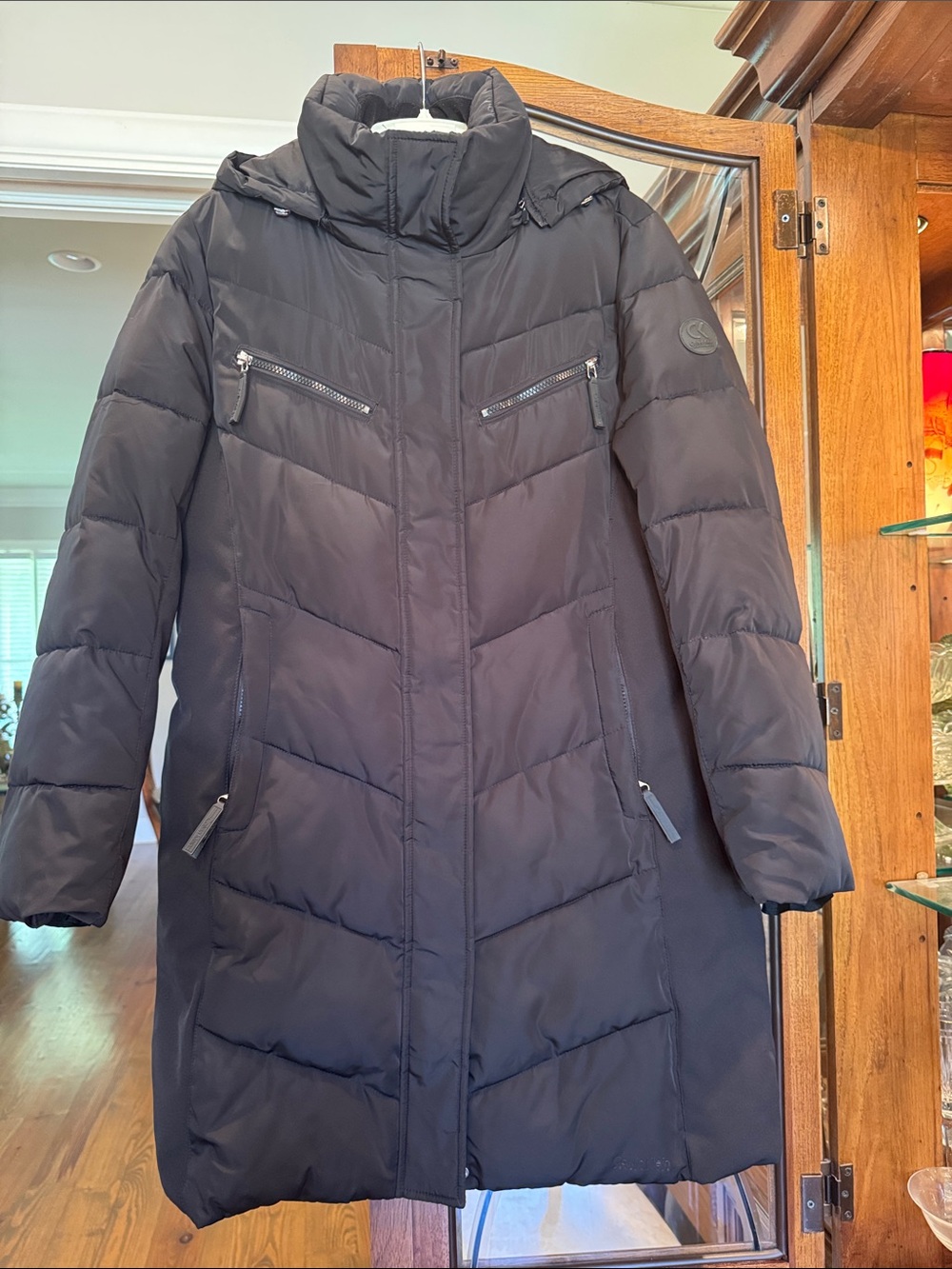 Calvin Klein Black Long Puffer Coat